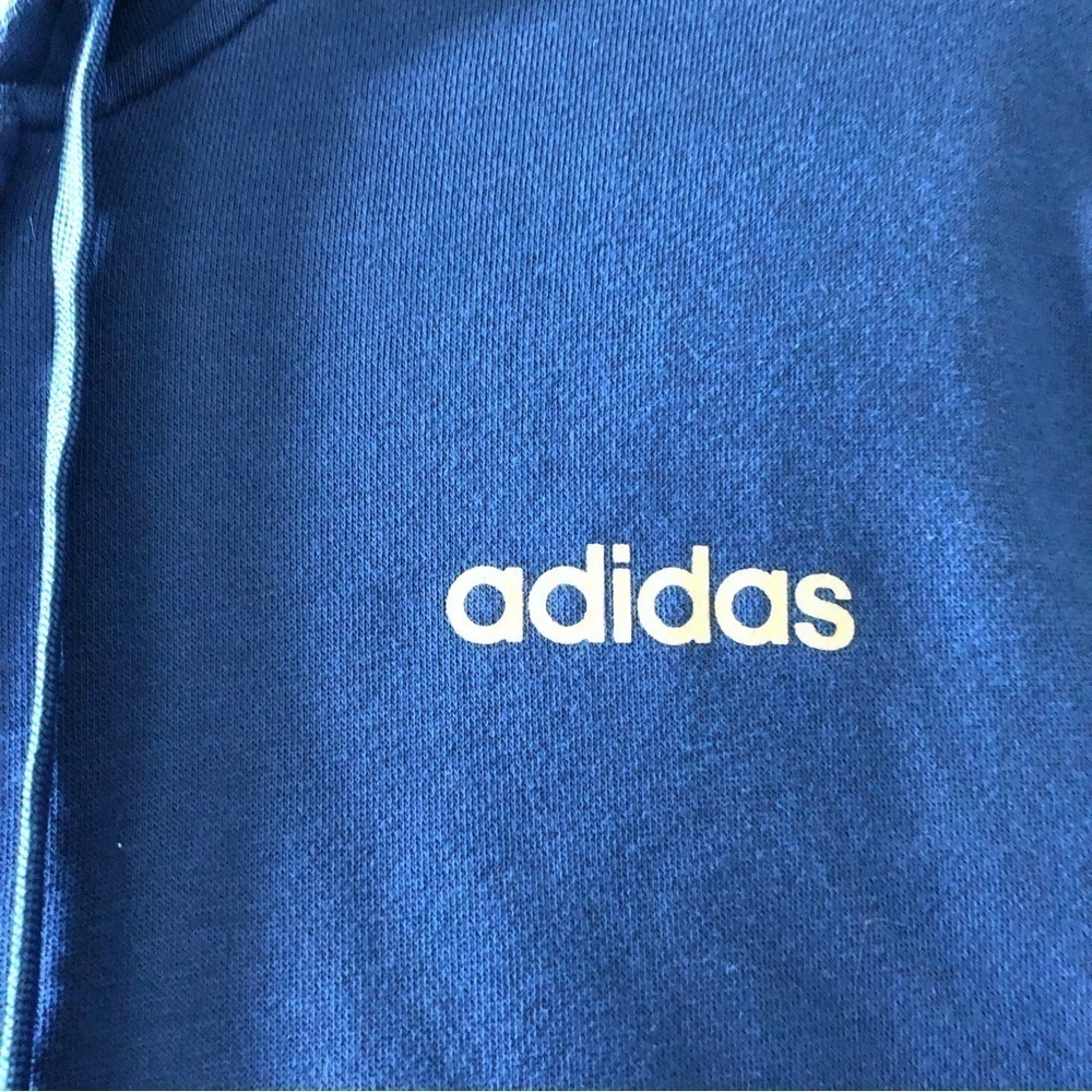 Adidas blue full zip sweatshirt hoodie jacket in size M - Picture 3 of 8
